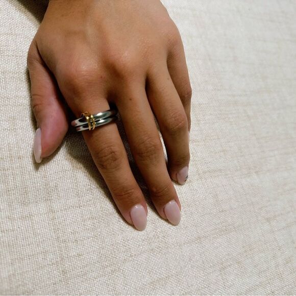 Minimalist double ring M442 - Picture 3 of 3